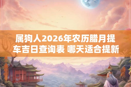 属狗人2026年农历腊月提车吉日查询表 哪天适合提新车