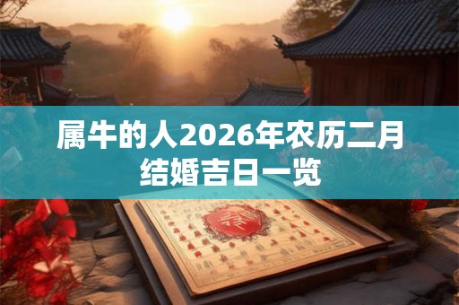 属牛的人2026年农历二月结婚吉日一览