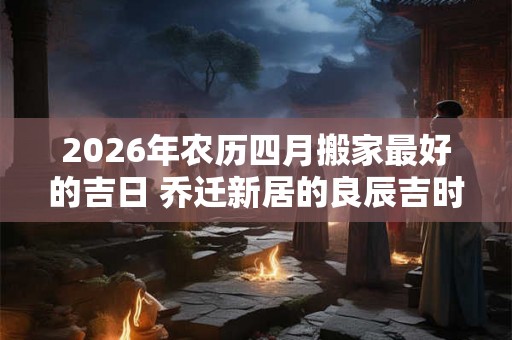 2026年农历四月搬家最好的吉日 乔迁新居的良辰吉时