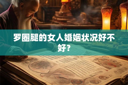 罗圈腿的女人婚姻状况好不好? 罗圈腿的女人婚姻状况好不好?