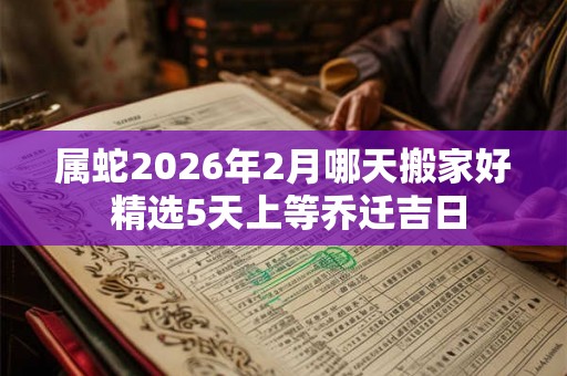 属蛇2026年2月哪天搬家好 精选5天上等乔迁吉日