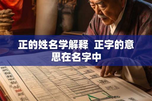 正的姓名学解释  正字的意思在名字中