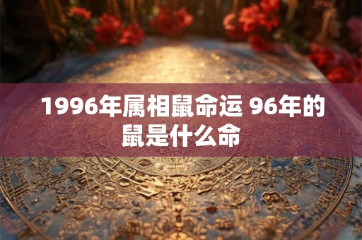 1996年属相鼠命运 96年的鼠是什么命