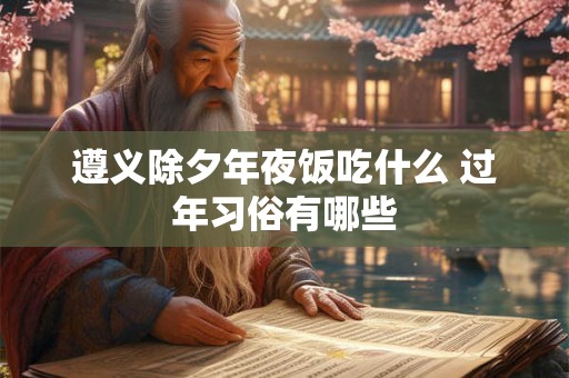 遵义除夕年夜饭吃什么 过年习俗有哪些