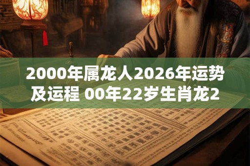 2000年属龙人2026年运势及运程 00年22岁生肖龙2026年每月运势 2000年属龙人2026年运势及运程 00年22岁生肖龙2026年每月运势