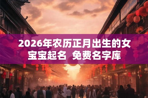 2026年农历正月出生的女宝宝起名  免费名字库