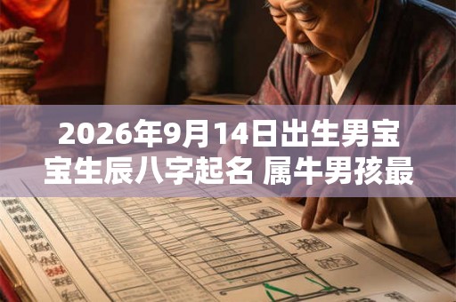 2026年9月14日出生男宝宝生辰八字起名 属牛男孩最吉利的名字