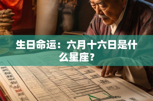生日命运：六月十六日是什么星座？