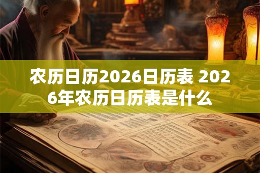农历日历2026日历表 2026年农历日历表是什么