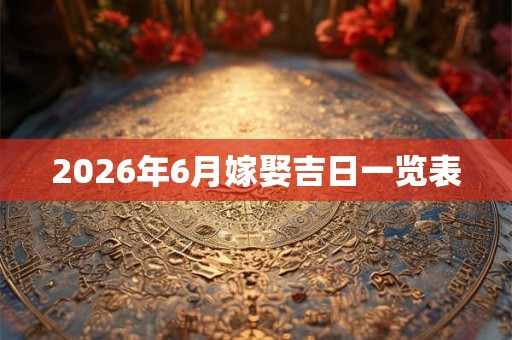 2026年6月嫁娶吉日一览表