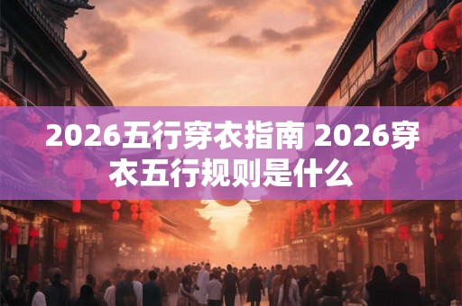 2026五行穿衣指南 2026穿衣五行规则是什么