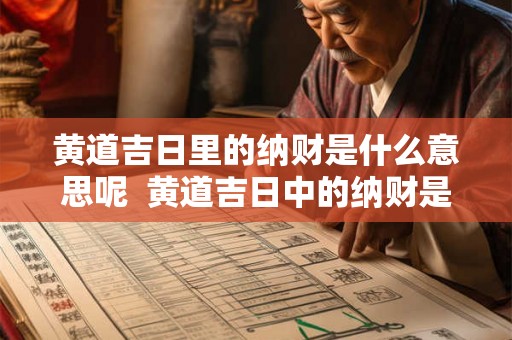 黄道吉日里的纳财是什么意思呢  黄道吉日中的纳财是什么意思