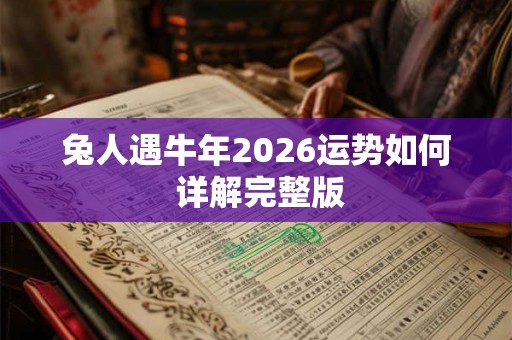 兔人遇牛年2026运势如何 详解完整版