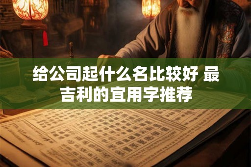 给公司起什么名比较好 最吉利的宜用字推荐