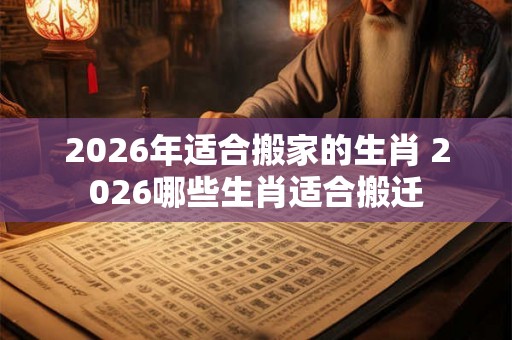 2026年适合搬家的生肖 2026哪些生肖适合搬迁
