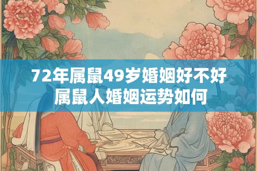 72年属鼠49岁婚姻好不好 属鼠人婚姻运势如何