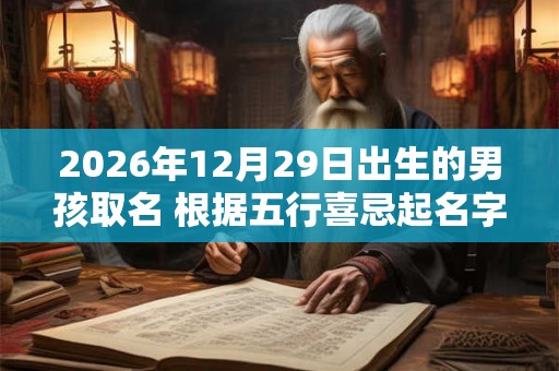2026年12月29日出生的男孩取名 根据五行喜忌起名字 2026年12月29日出生的男孩取名 根据五行喜忌起名字