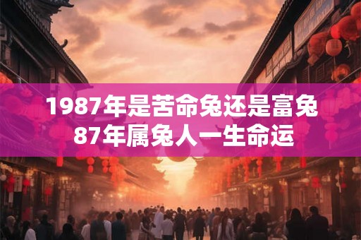 1987年是苦命兔还是富兔 87年属兔人一生命运 1987年是苦命兔还是富兔 87年属兔人一生命运