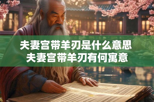 夫妻宫带羊刃是什么意思 夫妻宫带羊刃有何寓意