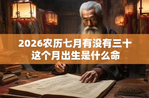 2026农历七月有没有三十 这个月出生是什么命