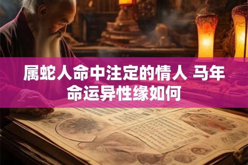 属蛇人命中注定的情人 马年命运异性缘如何
