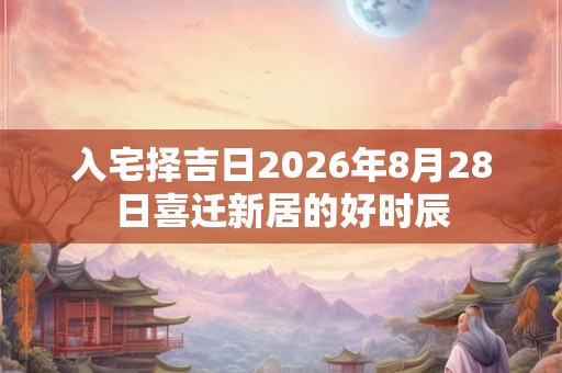 入宅择吉日2026年8月28日喜迁新居的好时辰