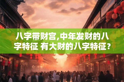 八字带财宫,中年发财的八字特征 有大财的八字特征？