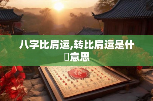 八字比肩运,转比肩运是什麼意思