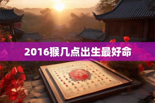 2016猴几点出生最好命
