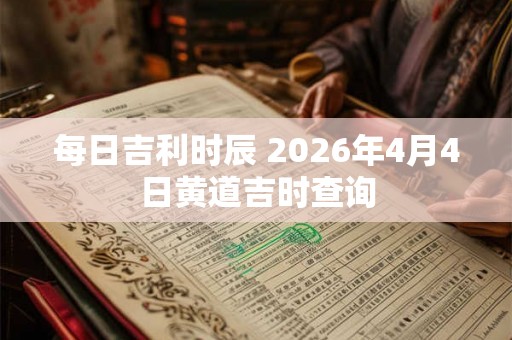 每日吉利时辰 2026年4月4日黄道吉时查询