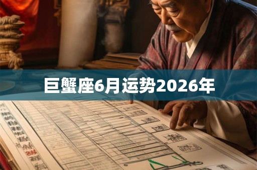 巨蟹座6月运势2026年