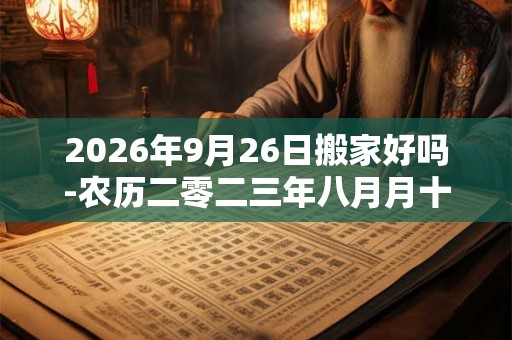 2026年9月26日搬家好吗-农历二零二三年八月月十二日五行属什么日