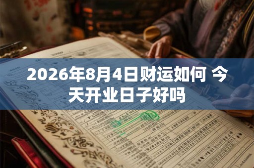 2026年8月4日财运如何 今天开业日子好吗