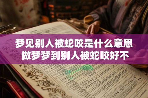 梦见别人被蛇咬是什么意思 做梦梦到别人被蛇咬好不好 梦见别人被蛇咬是什么意思 做梦梦到别人被蛇咬好不好