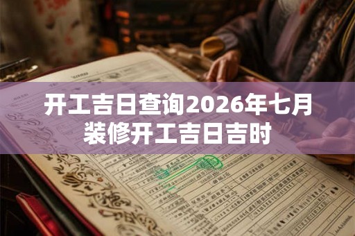 开工吉日查询2026年七月装修开工吉日吉时