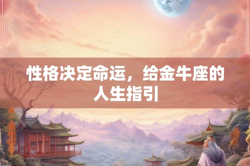性格决定命运，给金牛座的人生指引