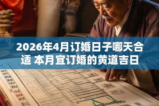 2026年4月订婚日子哪天合适 本月宜订婚的黄道吉日 2026年4月订婚日子哪天合适 本月宜订婚的黄道吉日