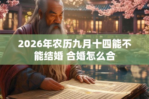 2026年农历九月十四能不能结婚 合婚怎么合