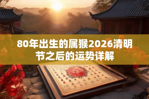 80年出生的属猴2026清明节之后的运势详解