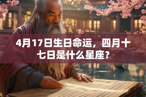 4月17日生日命运,四月十七日是什么星座? 4月17日生日命运,四月十七日是什么星座?