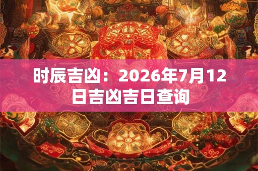 时辰吉凶:2026年7月12日吉凶吉日查询 时辰吉凶:2026年7月12日吉凶吉日查询