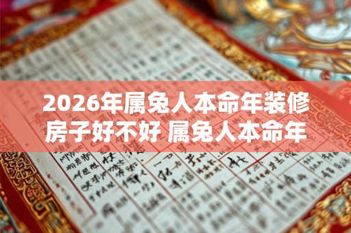 2026年属兔人本命年装修房子好不好 属兔人本命年可以装修屋子吗