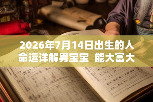 2026年7月14日出生的人命运详解男宝宝  能大富大贵吗