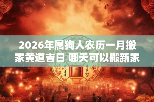 2026年属狗人农历一月搬家黄道吉日 哪天可以搬新家