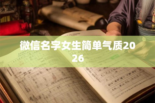 微信名字女生简单气质2026