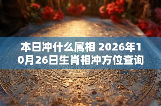 本日冲什么属相 2026年10月26日生肖相冲方位查询