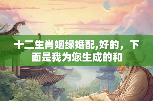 十二生肖姻缘婚配,好的，下面是我为您生成的和