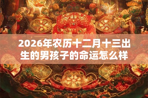 2026年农历十二月十三出生的男孩子的命运怎么样