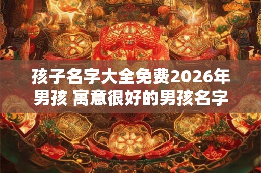 孩子名字大全免费2026年男孩 寓意很好的男孩名字