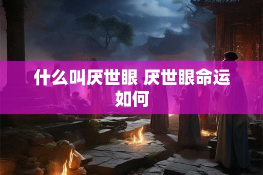 什么叫厌世眼 厌世眼命运如何 什么叫厌世眼 厌世眼命运如何
